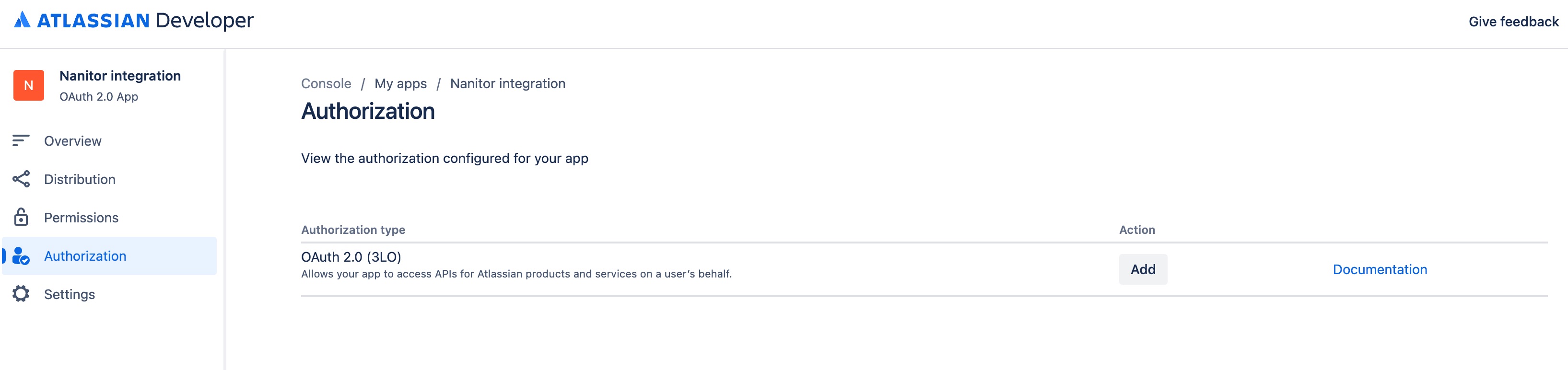 Jira application authorization