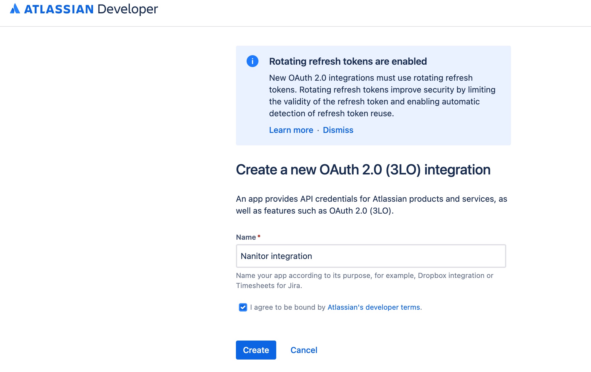 Create an OAuth 2.0 integration app in the Jira developer console