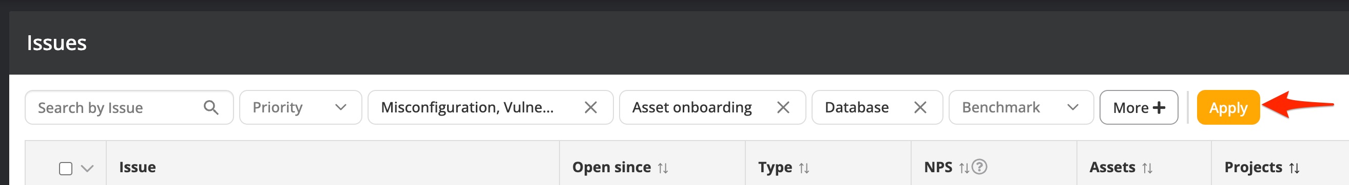 Apply a filter selection