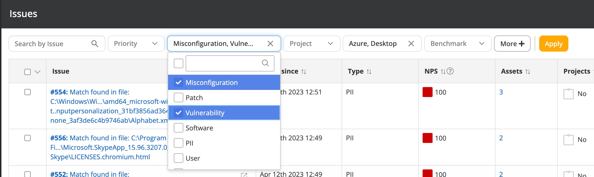 Filter options for multiselect