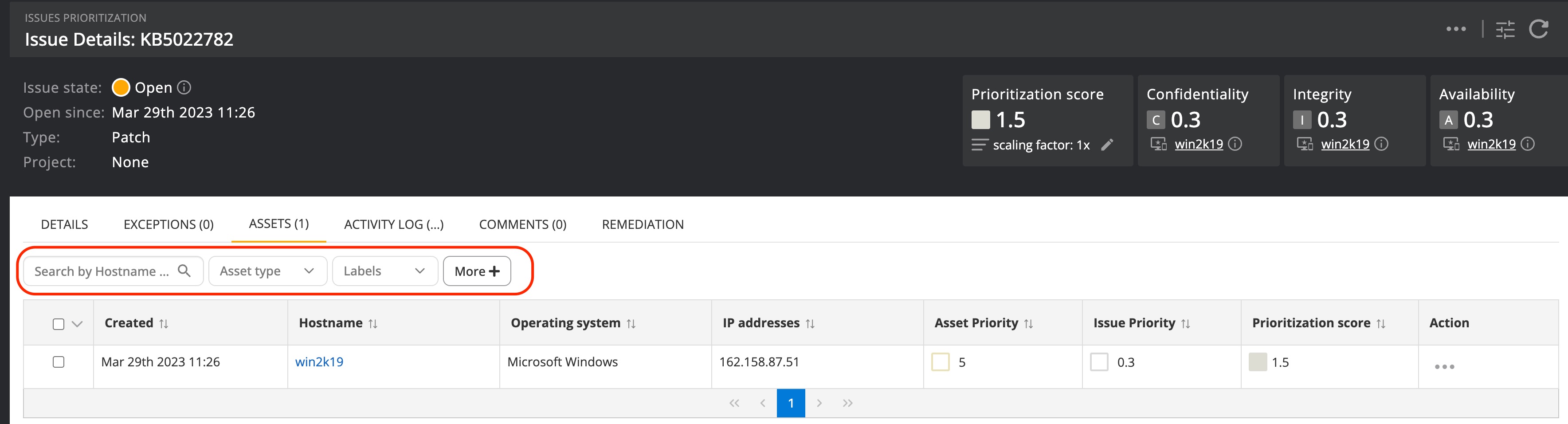 Available filter in a subfolder of an issue