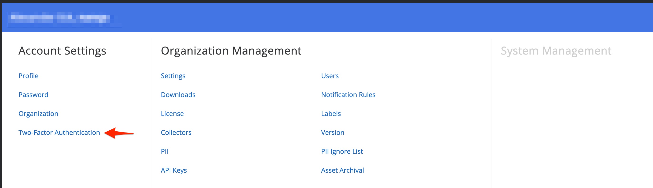 Enabling TFA for users from the account configuration page